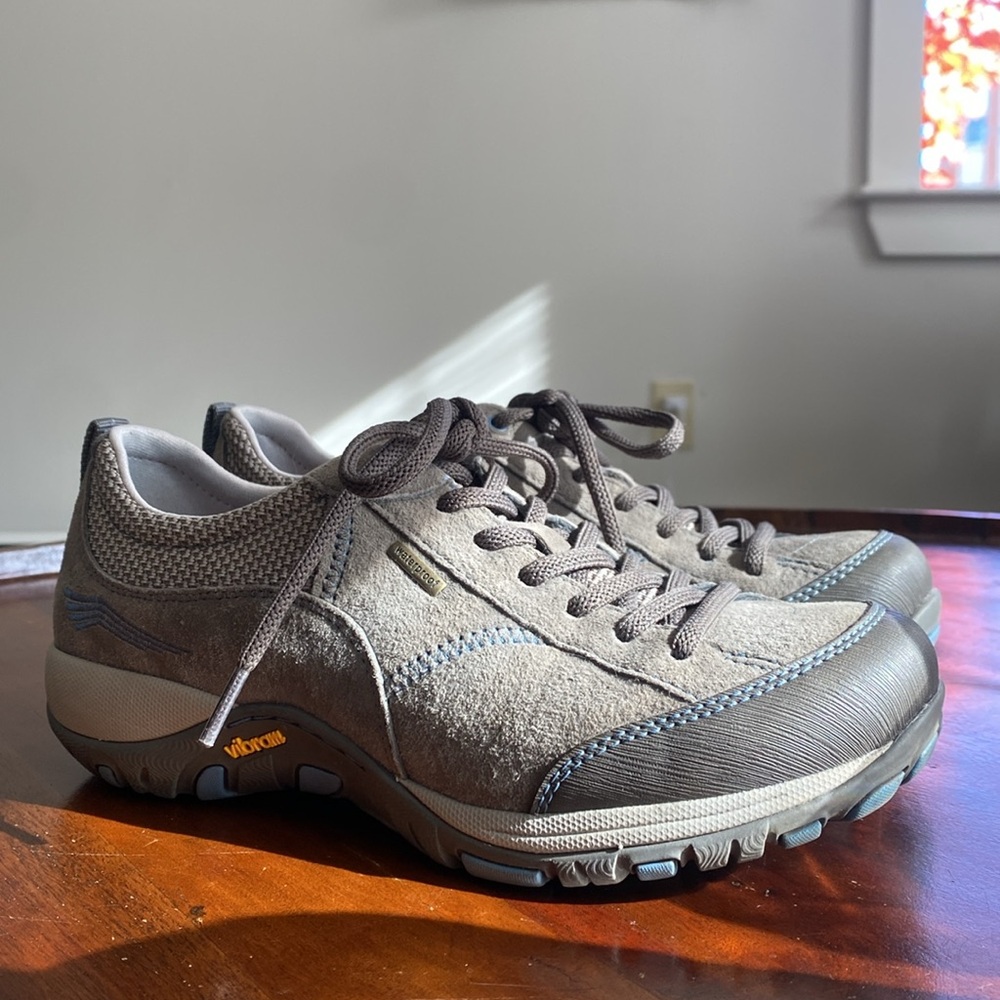 Dansko Paisley Waterproof Outdoor Sneakers for Women Grey Blue Suede